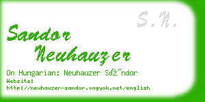 sandor neuhauzer business card